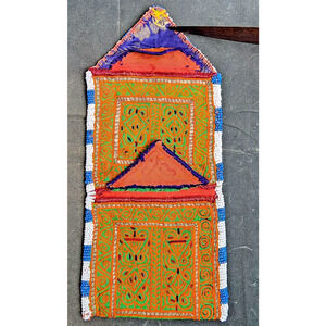 Kuchi Embroidered Pouch Wallet Central Asian Handmade Beaded Bright Colors